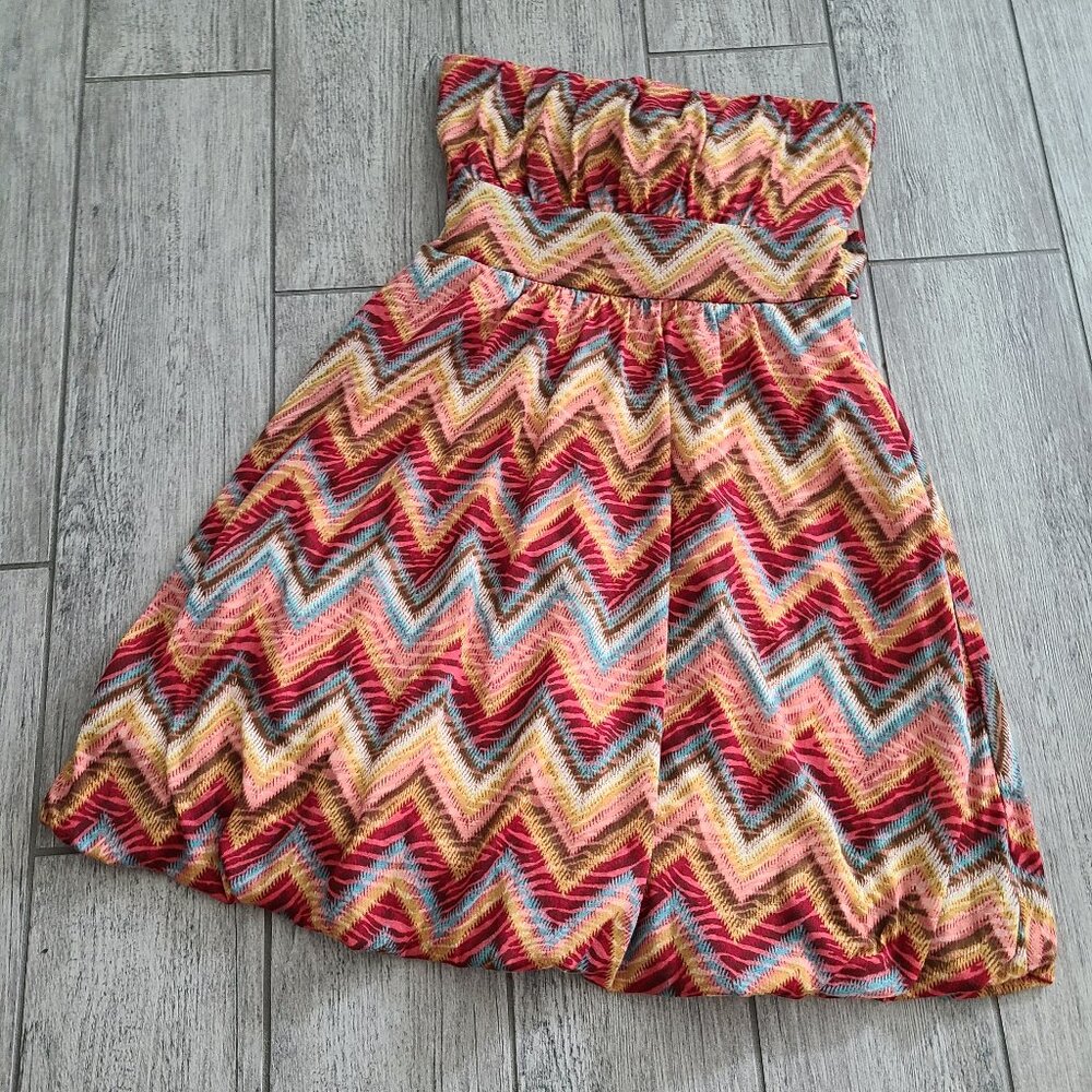 American Rag women's geo design strapless tube top dress size medium